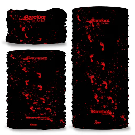 Barefoot Junkie Seamless Mulifunctional Scarf Black Red