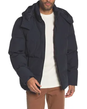 Cole Haan Signature Mens Hooded Zip Puffer Down Jacket Size L Navy