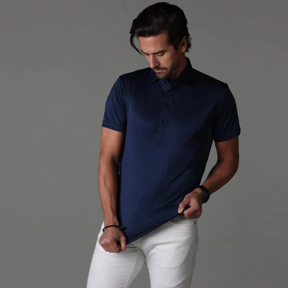 Navy Semi-Spread Collar Polo