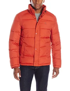 Tommy Hilfiger Men's Classic Puffer Jacket, Burnt Orange, Large