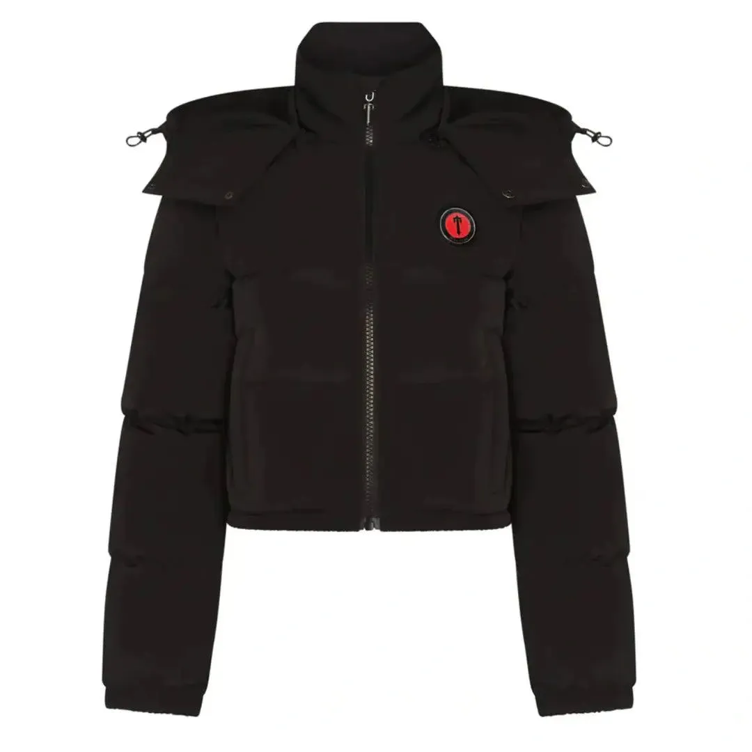 Trapstar Womens Irongate Detachable Hooded Puffer Jacket  - Infrared (Black/Red)
