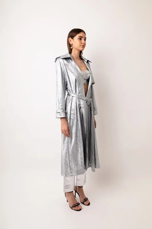 Vivienne Silver Trench Coat