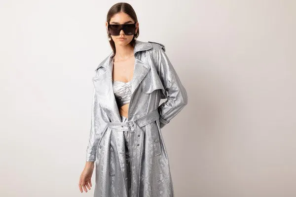 Vivienne Silver Trench Coat