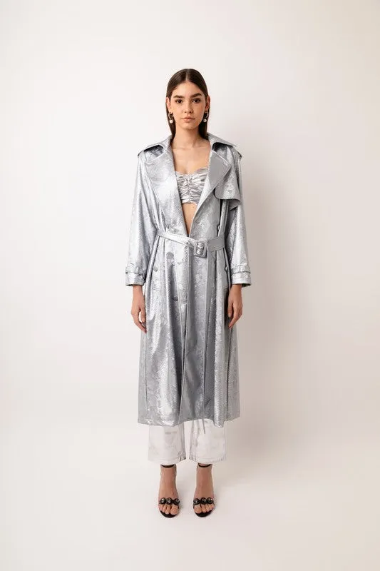 Vivienne Silver Trench Coat